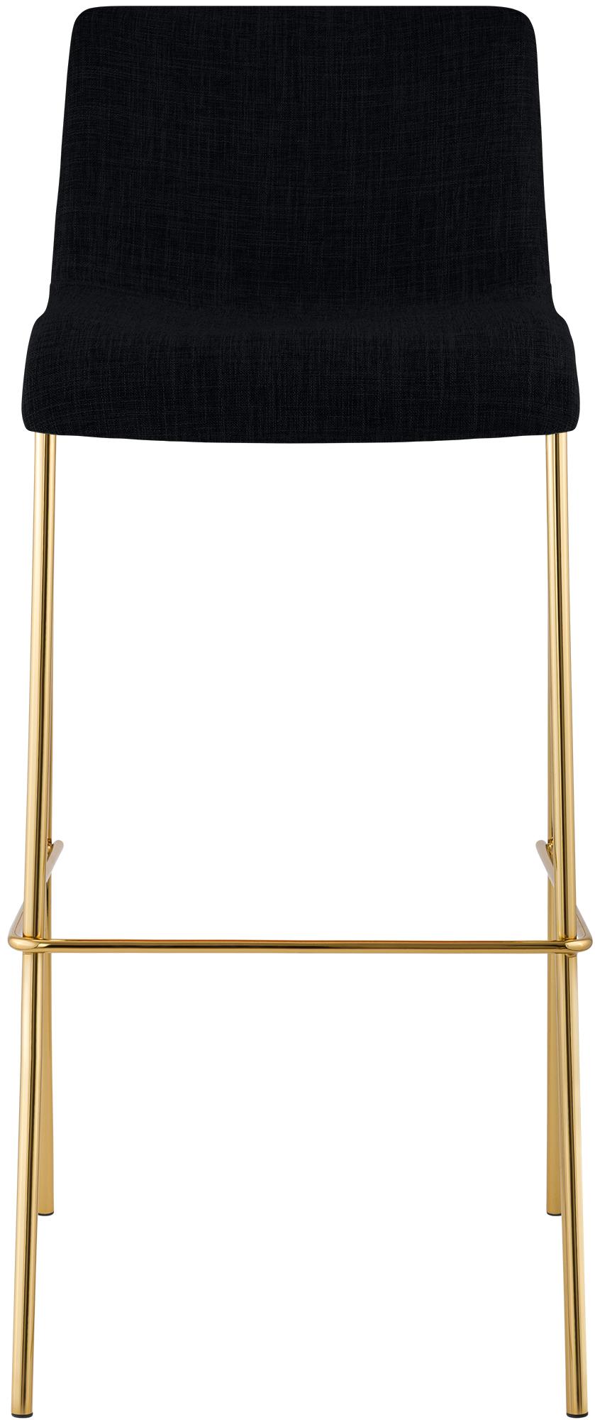Set 2 Sgabelli Bar Hover in Tessuto, Gambe Effetto Oro