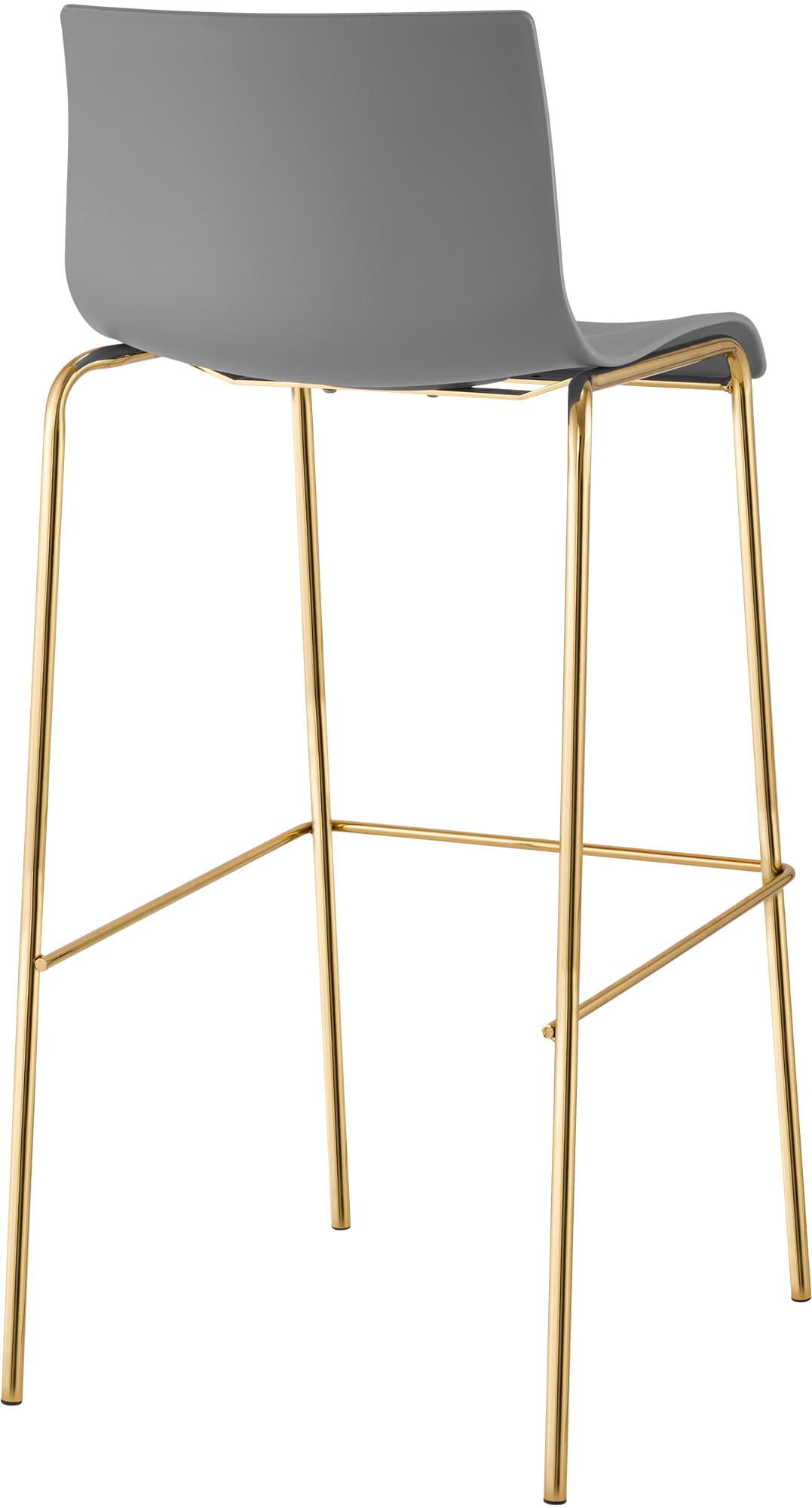 Set da 2 sgabelli da bar Hover in plastica con base a 4 gambe color oro