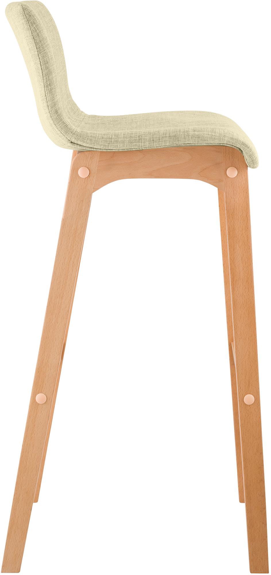Set di 2 sgabelli da bar Hover in tessuto con base a quattro gambe in legno naturale
