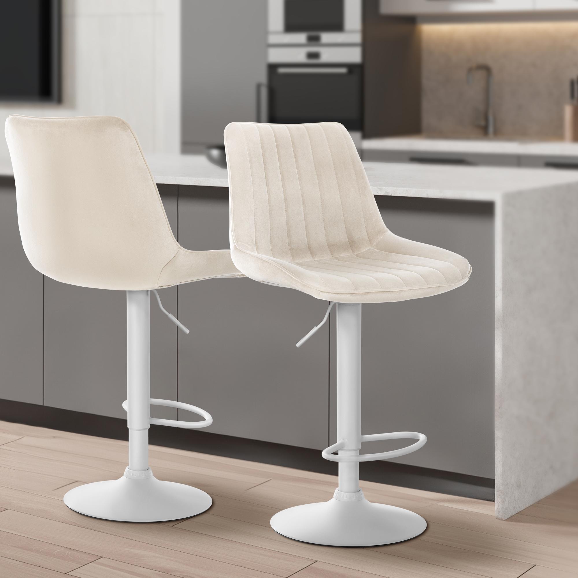 Sgabello da bar Toni velluto elegante, comodo e resistente, ideale per cucina o locale, design moderno per ogni ambiente